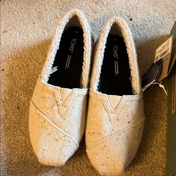 TOMS Women's Alpargata Repreve Speckled Twill/Faux Shearling - Picture 7 of 7